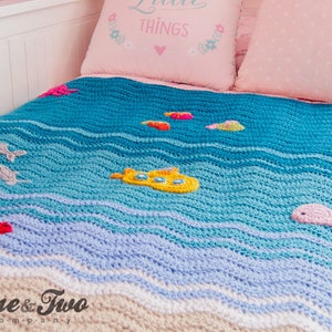 Blanket Crochet Pattern PDF Applique Crochet Blanket Tutorial Digital Download DIY Sealife Blanket Make Your Self Gift Handmade image 6