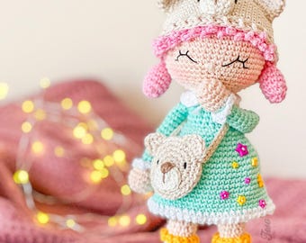 Teddy Bear Doll Crochet Pattern | Amigurumi Set PDF