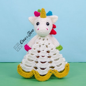 Lovey Crochet Pattern - Unicorn PDF Security Blanket - Tutorial Digital Download DIY - Nuru the Unicorn Lovey - Dou Dou - Baby Toy