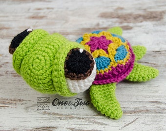 Patrón Amigurumi - Tortuga PDF Patrón de Ganchillo - Tutorial Descarga Digital DIY - Bob la Tortuga Amigurumi - Juguete Animal de Peluche - Hecho a mano