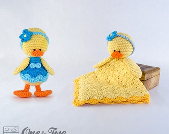 Combo Pack - Duck Lovey and Amigurumi Set for 7.99 Dollars - PDF Crochet Pattern - Instant Download - Special Offer Pattern Pack Animal