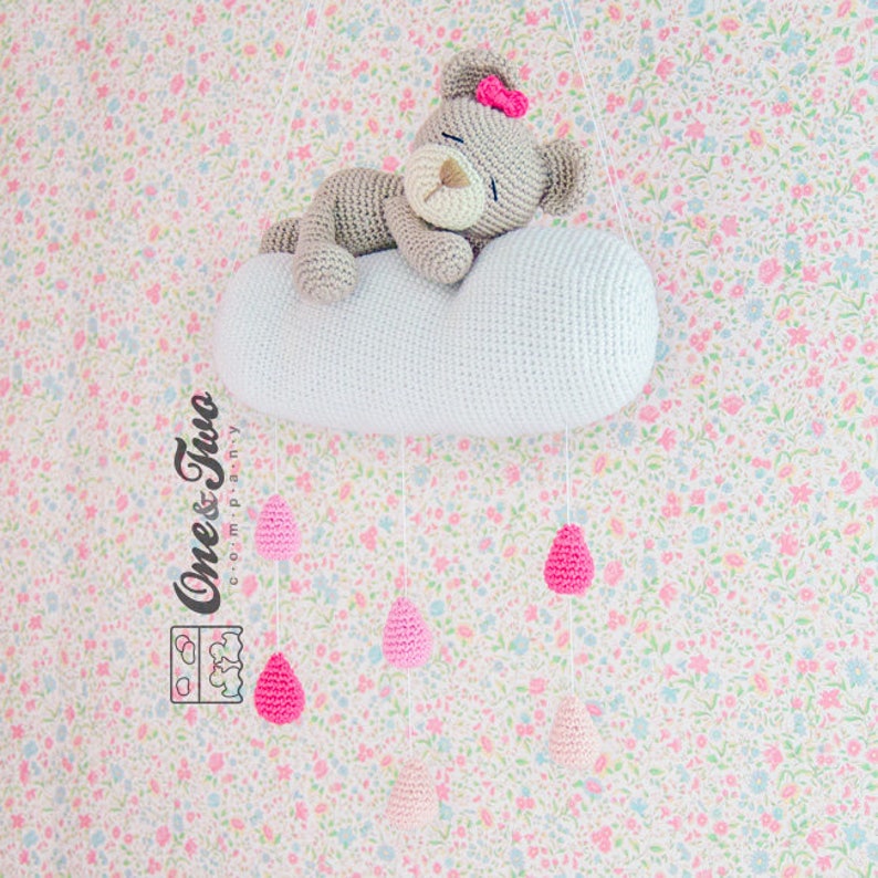 Sweet Dreams Teddy Bear Mobile PDF Crochet Pattern Instant Download Blankie Baby Blanket image 3