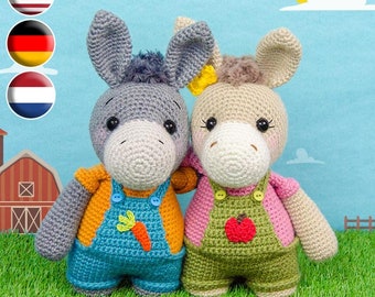 Amigurumi Pattern - Donkey PDF Crochet Pattern - Tutorial Digital Download DIY - Dodee the Donkey - Plush Toy - Handmade