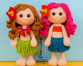 Amigurumi Pattern - Hawaiian Doll PDF Crochet Pattern - Tutorial Digital Download DIY - Mya the Hawaiian Girl Amigurumi - Plush Doll