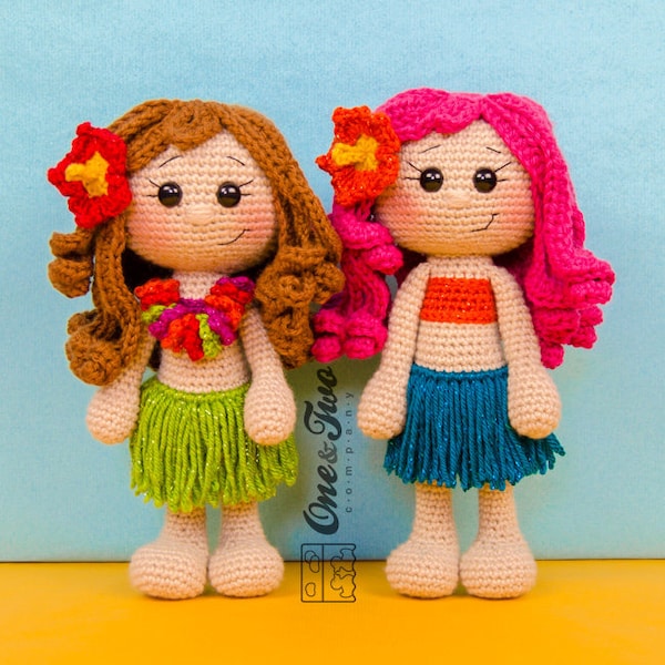 Amigurumi Pattern - Hawaiian Doll PDF Crochet Pattern - Tutorial Digital Download DIY - Mya the Hawaiian Girl Amigurumi - Plush Doll