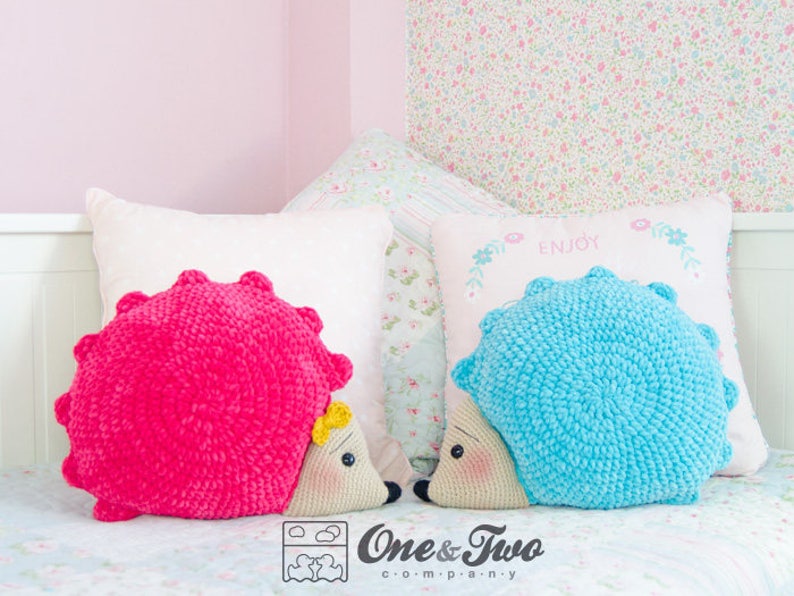 Pixie the Hedgehog Pillow PDF Crochet Pattern Instant Download Animal Cushion Crochet Nursery Baby Shower decor image 5