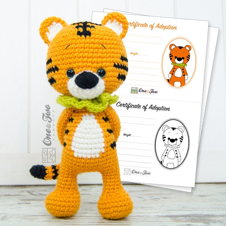 Amigurumi Pattern Tiger PDF Crochet Pattern Tutorial Digital Download DIY Denver the Tiger Amigurumi Toy image 3
