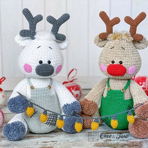 Crochet PATTERN - Rin Christmas Glow Reindeer Amigurumi - Plushie Pattern - Soft Toy