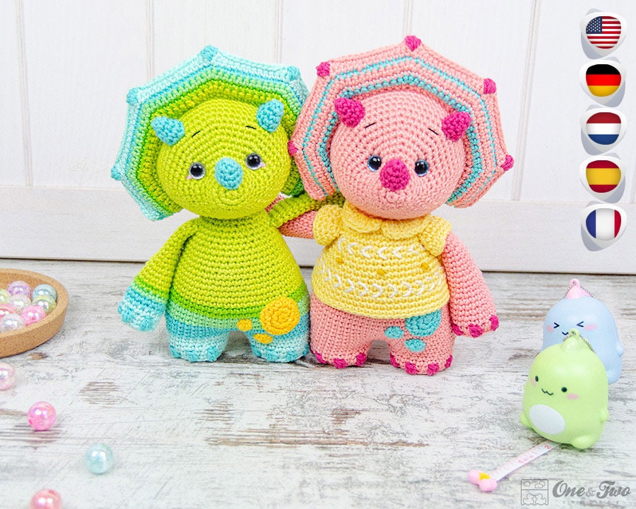 39 Triceratops Crochet Patterns for Dino Lovers, Nursery Decor, and Handmade Gifts 32 Crochet Amigurumi Pattern Tessa the Triceratops