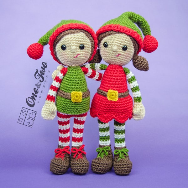 Amigurumi Pattern - Elf PDF Crochet Pattern - Tutorial Digital Download DIY - Jingle and Belle Santa's Helper Amigurumi - Plush Doll Handmad
