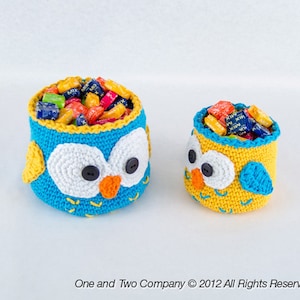 Owl Crochet Baskets 2 sizes PDF Crochet Pattern Instant Download Container Home Decor Basket Box animal image 4