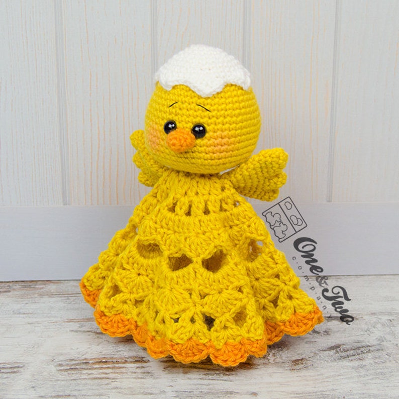 Lovey Crochet Pattern Chicken PDF Security Blanket Tutorial Digital Download DIY Coco the Little Chicken Lovey Dou Dou Baby Toy image 3