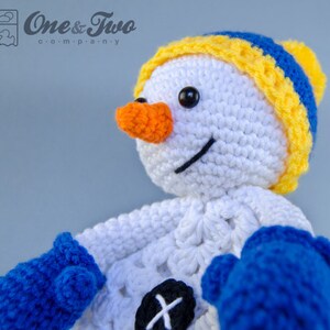 Lovey Crochet Pattern Snowman PDF Security Blanket Tutorial Digital Download DIY Snowman Lovey Dou Dou Baby Toy Snuggle Toy image 3