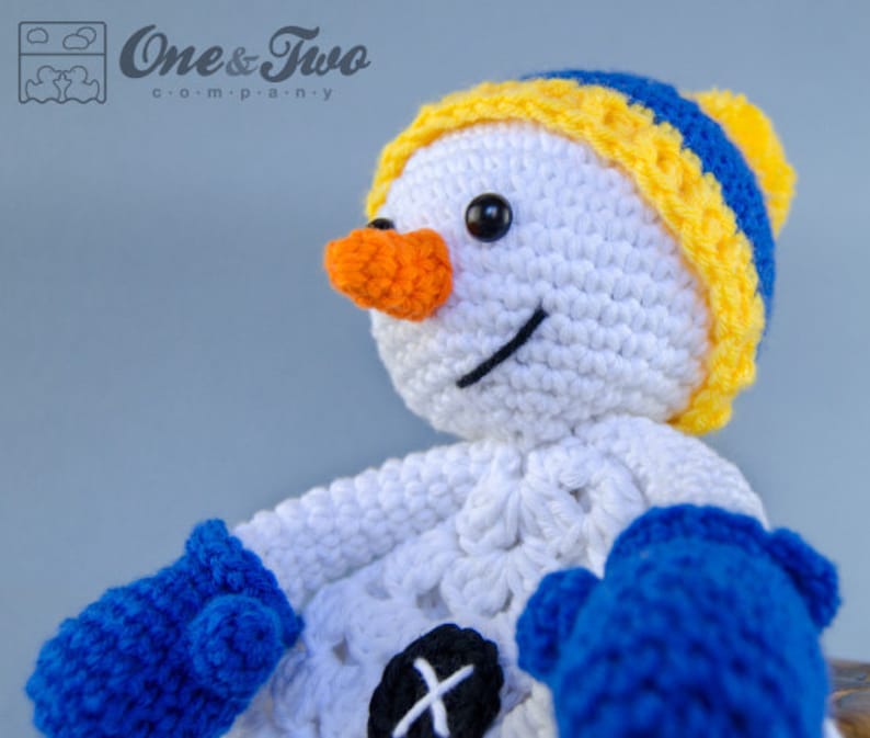 Lovey Crochet Pattern Snowman PDF Security Blanket Tutorial Digital Download DIY Snowman Lovey Dou Dou Baby Toy Snuggle Toy image 3