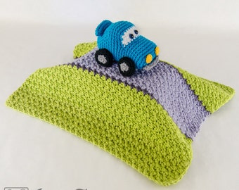 Lovey Crochet Pattern - Car PDF Security Blanket - Tutorial Digital Download DIY -  Racing Car Lovey  - Dou Dou - Baby Toy