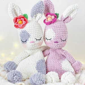 Crochet PATTERN Nibbles the Bunny Cuddler Dou Dou Soft Toy Plushie Pattern Crochet Lovey Security Blanket image 1