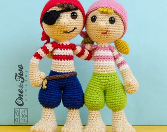 Pirate Crochet Pattern · Amigurumi Doll · Eyepatch Cap · 2-in-1 · PDF Digital Tutorial
