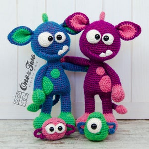 Amigurumi Pattern - Monster PDF Crochet Pattern - Tutorial Digital Download DIY - Mel the Monster and Friends Amigurumi - Plush Toy Handmade