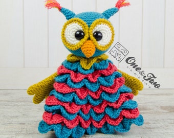 Owl Lovey Crochet Pattern · Bird Security Blanket Amigurumi · Snuggler Cuddler · Baby Doudou · PDF Tutorial
