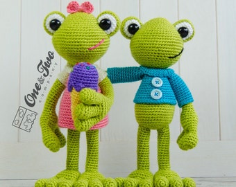 Amigurumi Pattern - Frog PDF Crochet Pattern - Tutorial Digital Download DIY - Kelly the Frog Amigurumi - Plush Toy Handmade