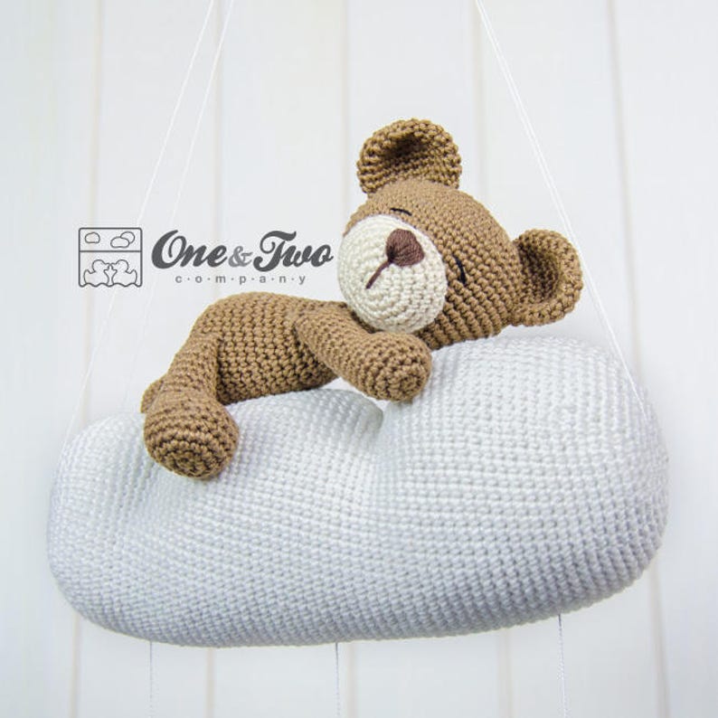 Sweet Dreams Teddy Bear Mobile PDF Crochet Pattern Instant Download Blankie Baby Blanket image 8