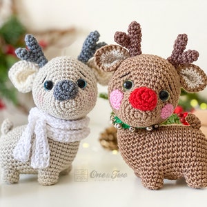 Crochet PATTERN Milo the Reindeer Amigurumi Quad Squad Series Soft Toy Winter Christmas Plushie Pattern image 3