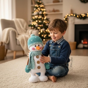 Crochet PATTERN - Sky the Happy Snowman Amigurumi - Plushie Pattern - Soft Toy