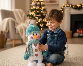 Crochet PATTERN - Sky the Happy Snowman Amigurumi - Plushie Pattern - Soft Toy
