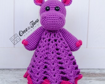 Lovey Crochet Pattern - Hippo PDF Security Blanket - Tutorial Digital Download DIY - Pip the Hippo Lovey - Dou Dou - Baby Toy - Snuggle Toy