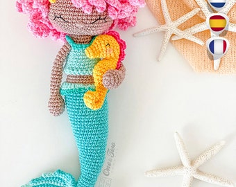 Amigurumi Pattern - Mermaid PDF Crochet Pattern - Tutorial Digital Download DIY - Lyra the Mermaid Dolly Amigurumi - Toy