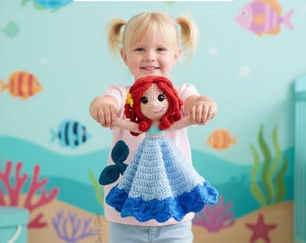 Crochet Mermaid Lovey Pattern, Baby Security Blanket PDF