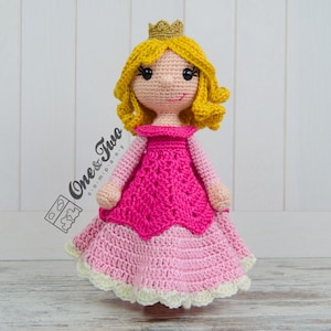 Lovey Crochet Pattern - Princess PDF Security Blanket - Tutorial Digital Download DIY -  Princess Rose Lovey  - Dou Dou - Baby Toy
