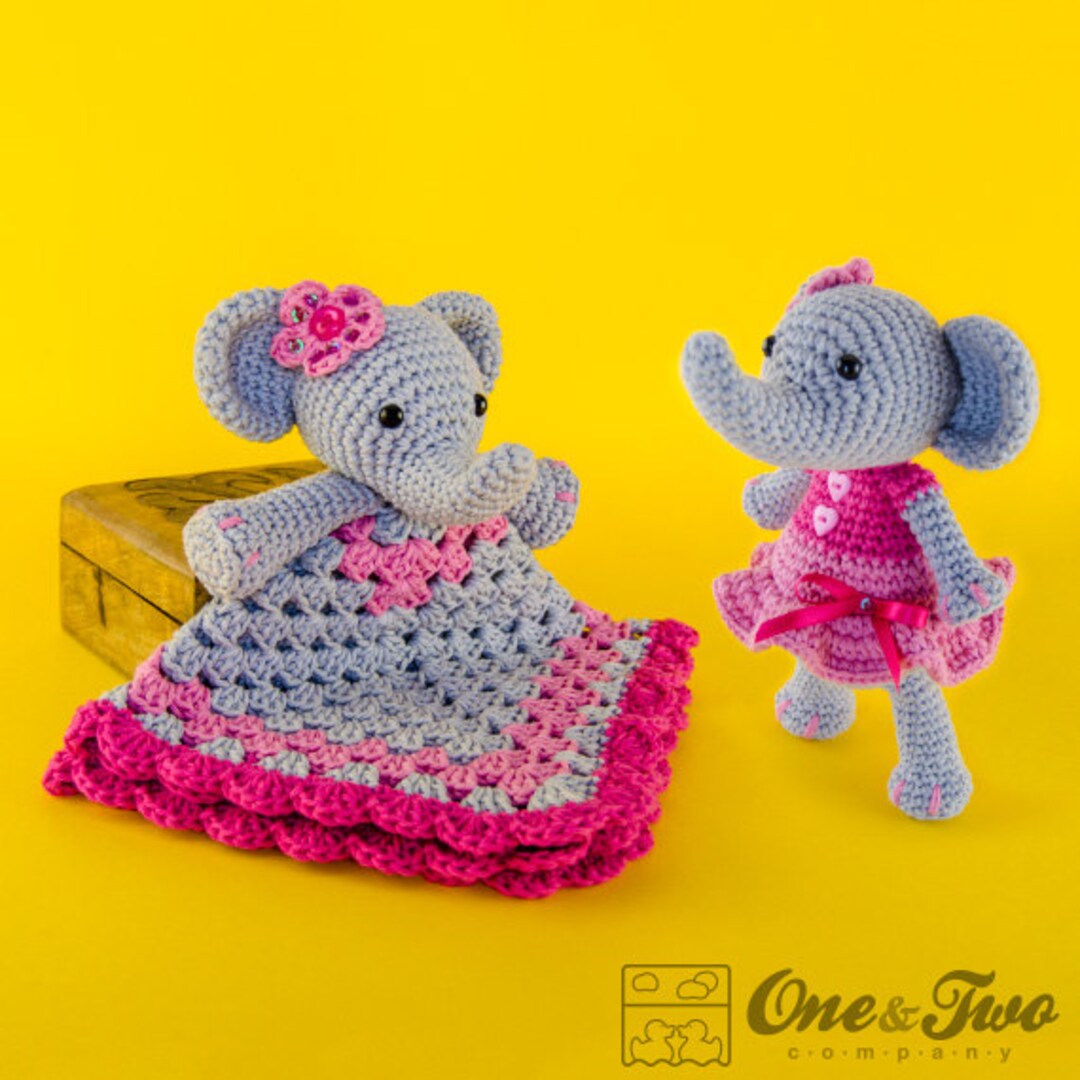 Amigurumi Pattern Elephant Lovey Crochet Pattern PDF Combo - Etsy