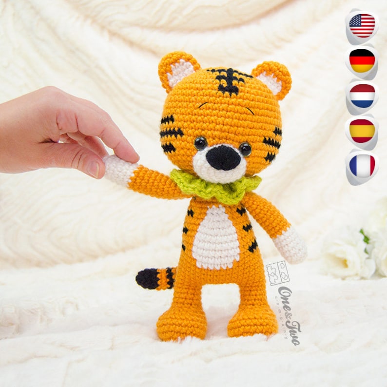 Amigurumi Pattern Tiger PDF Crochet Pattern Tutorial Digital Download DIY Denver the Tiger Amigurumi Toy image 1