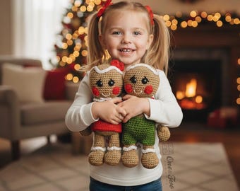 Gingerbread Crochet Pattern · Christmas Biscuit Amigurumi · 2-in-1 · PDF Digital Tutorial