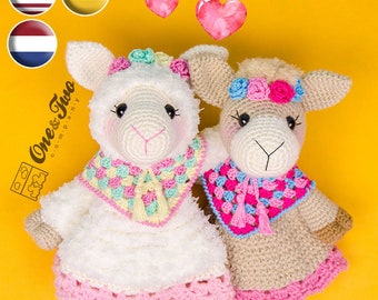 Modèle au crochet Lovey - couverture de sécurité PDF alpaga - tutoriel en téléchargement numérique DIY - Astrid l'alpaga Lovey - Dou Dou - jouet pour bébé