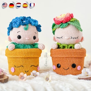 Baby Plant Crochet Pattern · Amigurumi Kawaii · 2 Version · DIY · Colorful Flowers · PDF Digital Download