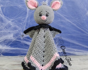 Lovey Crochet Pattern - Bat PDF Security Blanket - Tutorial Digital Download DIY - Brook the Tiny Bat Lovey - Dou Dou - Baby Toy