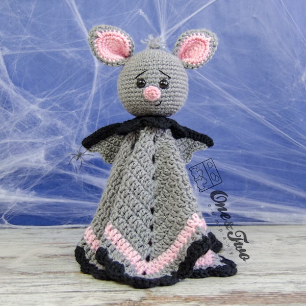 Lovey Crochet Pattern - Bat PDF Security Blanket - Tutorial Digital Download DIY - Brook the Tiny Bat Lovey - Dou Dou - Baby Toy