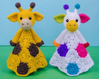 Lovey Crochet Pattern - Giraffe PDF Security Blanket - Tutorial Digital Download DIY - Geri the Giraffe Lovey -  Dou Dou - Baby toy