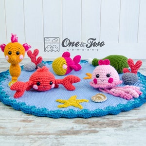 Amigurumi Pattern Crab Seahorse Fish PDF Crochet Pattern Tutorial Digital Download DIY Adventure under the Sea Playset Plush Toy image 2