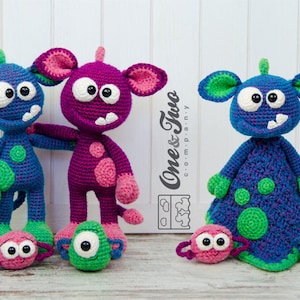 Combo Pack - Mel the Monster Lovey and Amigurumi Set for 7.99 Dollars - PDF Crochet Pattern Instant Download