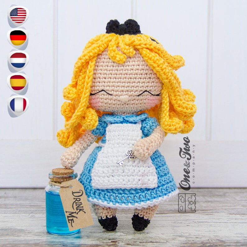 Amigurumi Pattern Girl PDF Crochet Pattern Tutorial Digital Download DIY Alice in Wonderland Amigurumi Toy image 1