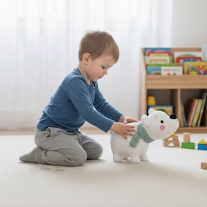 Polar Bear Crochet Pattern  Amigurumi Plushie Soft Toy Tutorial PDF Digital Download