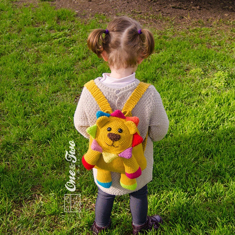 Logan the Lion Backpack PDF Crochet Pattern Instant Download Amigurumi crochet Cuddy Stuff Plush image 5