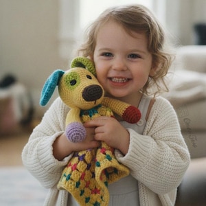 Puppy Lovey Crochet Pattern · Dog Security Blanket Amigurumi · Animal Snuggler Cuddler · Baby DouDou · PDF