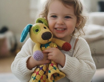 Puppy Lovey Crochet Pattern · Dog Security Blanket Amigurumi · Animal Snuggler Cuddler · Baby DouDou · PDF