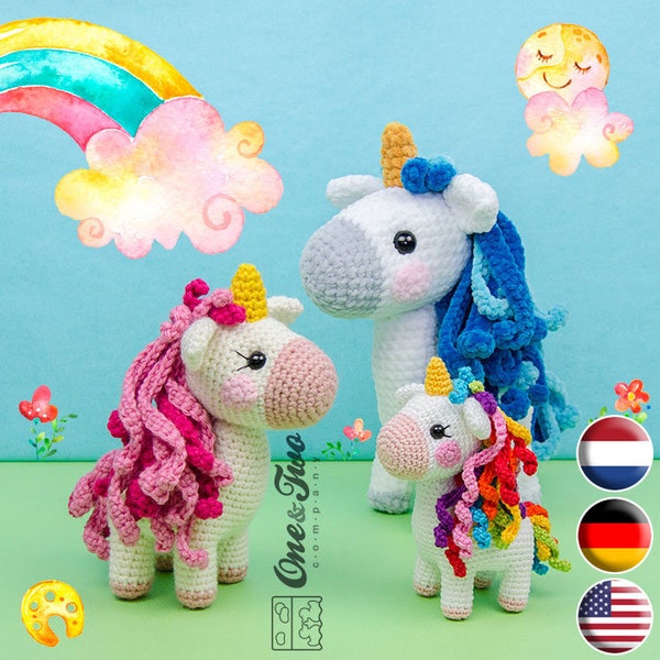 Amigurumi Pattern - Unicorn PDF Crochet Pattern - Tutorial Digital Download DIY - Sunny the Unicorn "Quad Squad Series"
