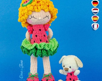 Amigurumi Pattern - Doll PDF Crochet Pattern - Tutorial Digital Download DIY - Summer the Watermelon Dolly Amigurumi - Toy