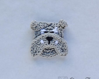 Crochet English Bulldog Applique Pattern – Dog Motif PDF Download
